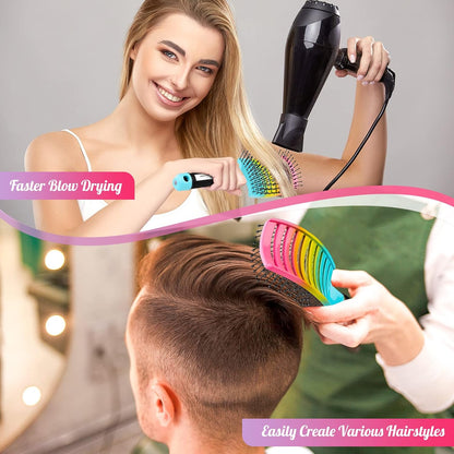 Hair Brush, Curved Vented Detangler Brush Faster Blow Drying for Women, Men