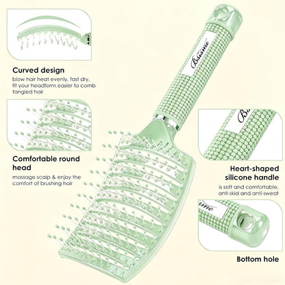 Hair Brush, Curved Vented Detangler Brush Faster Blow Drying for Women, Men