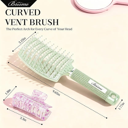 Hair Brush, Curved Vented Detangler Brush Faster Blow Drying for Women, Men