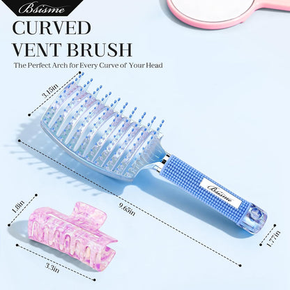 Hair Brush, Curved Vented Detangler Brush Faster Blow Drying for Women, Men