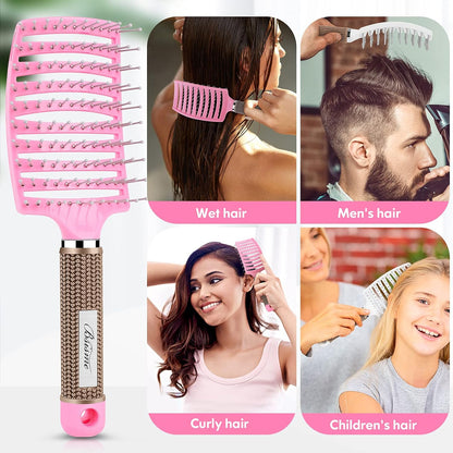 Hair Brush, Curved Vented Detangler Brush Faster Blow Drying for Women, Men