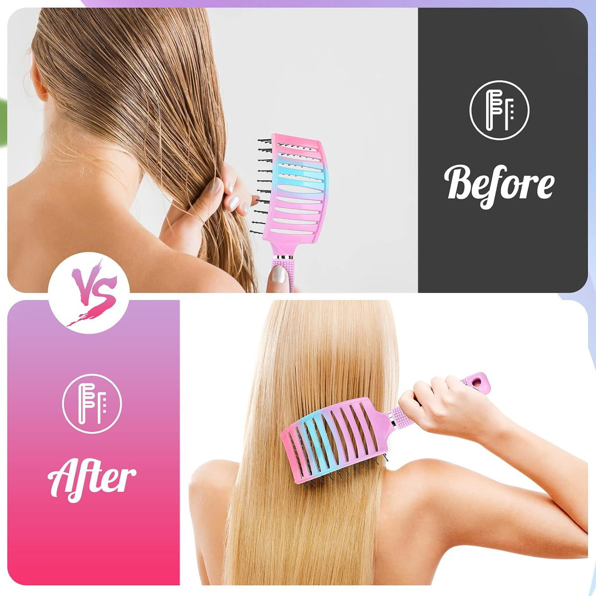 Hair Brush, Curved Vented Detangler Brush Faster Blow Drying for Women, Men