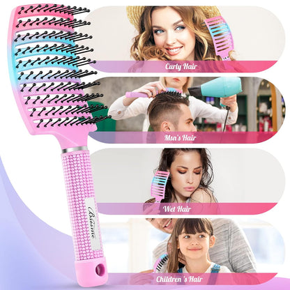 Hair Brush, Curved Vented Detangler Brush Faster Blow Drying for Women, Men