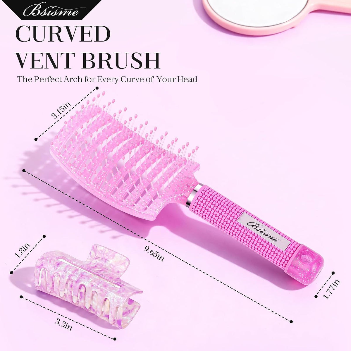 Hair Brush, Curved Vented Detangler Brush Faster Blow Drying for Women, Men