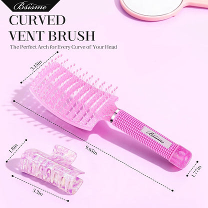 Hair Brush, Curved Vented Detangler Brush Faster Blow Drying for Women, Men