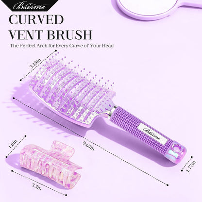 Hair Brush, Curved Vented Detangler Brush Faster Blow Drying for Women, Men