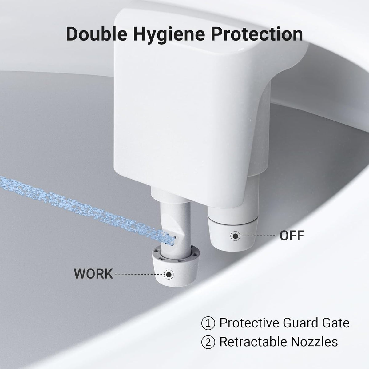 Bidet Attachment for Toilet Seat Sprayer - Non Electric Dual Nozzle with Cold Water - Self Cleaning Toilets Bathroom Spray for Butt Wash - Easy Slim Adjustable Pressure Control Rv Bidets
