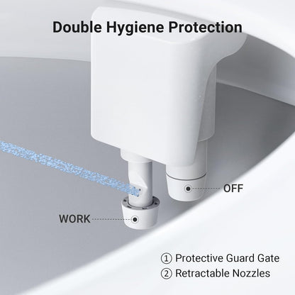 Bidet Attachment for Toilet Seat Sprayer - Non Electric Dual Nozzle with Cold Water - Self Cleaning Toilets Bathroom Spray for Butt Wash - Easy Slim Adjustable Pressure Control Rv Bidets