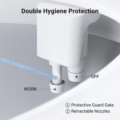 Bidet Attachment for Toilet Seat Sprayer - Non Electric Dual Nozzle with Cold Water - Self Cleaning Toilets Bathroom Spray for Butt Wash - Easy Slim Adjustable Pressure Control Rv Bidets