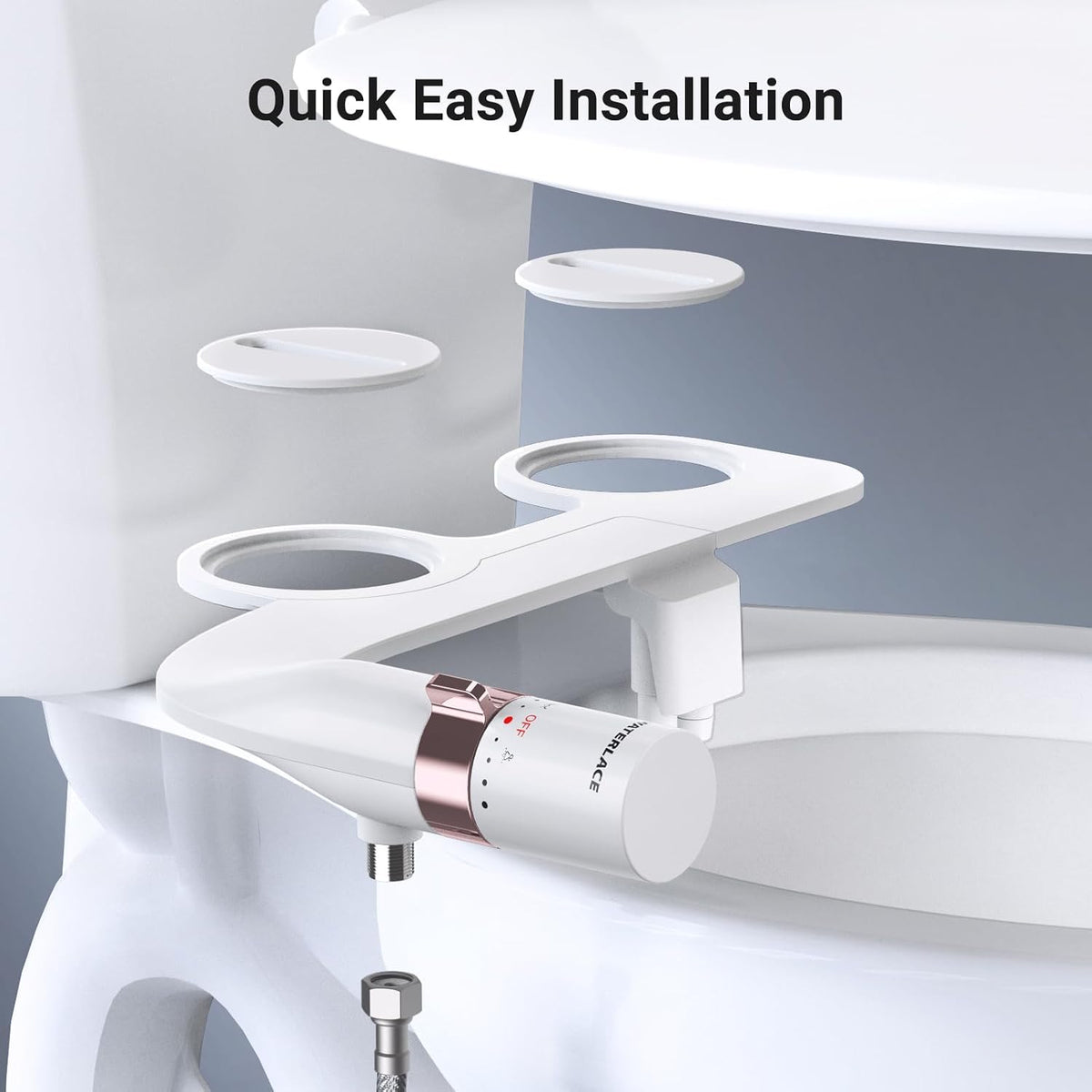 Bidet Attachment for Toilet Seat Sprayer - Non Electric Dual Nozzle with Cold Water - Self Cleaning Toilets Bathroom Spray for Butt Wash - Easy Slim Adjustable Pressure Control Rv Bidets