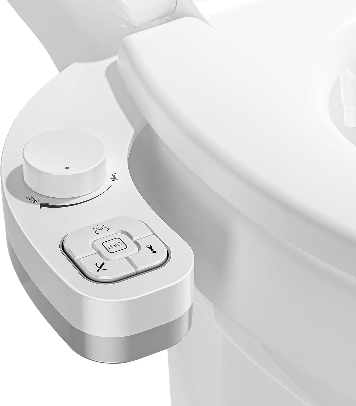 Bidet Attachment for Toilet, Dual Nozzle (Frontal and Rear Wash) Non-Electric Fresh Water Toilet Seat Attachment with Nozzle Self Cleaning, Adjustable Water Pressure(Chrome Silver)