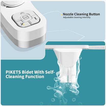Bidet Attachment for Toilet, Dual Nozzle (Frontal and Rear Wash) Non-Electric Fresh Water Toilet Seat Attachment with Nozzle Self Cleaning, Adjustable Water Pressure(Chrome Silver)