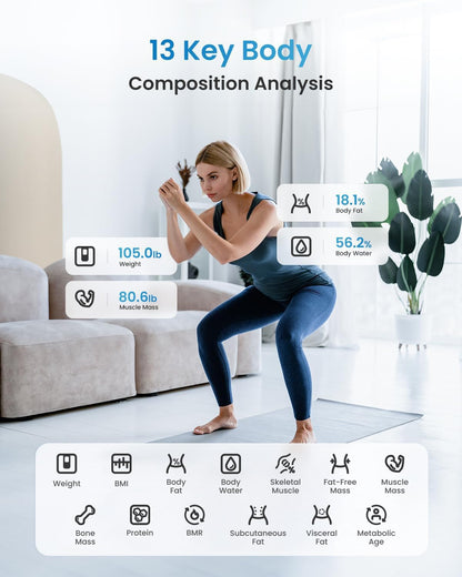 Smart Scale for Body Weight, BMI & Body Fat, 13 Metrics, Elis 1