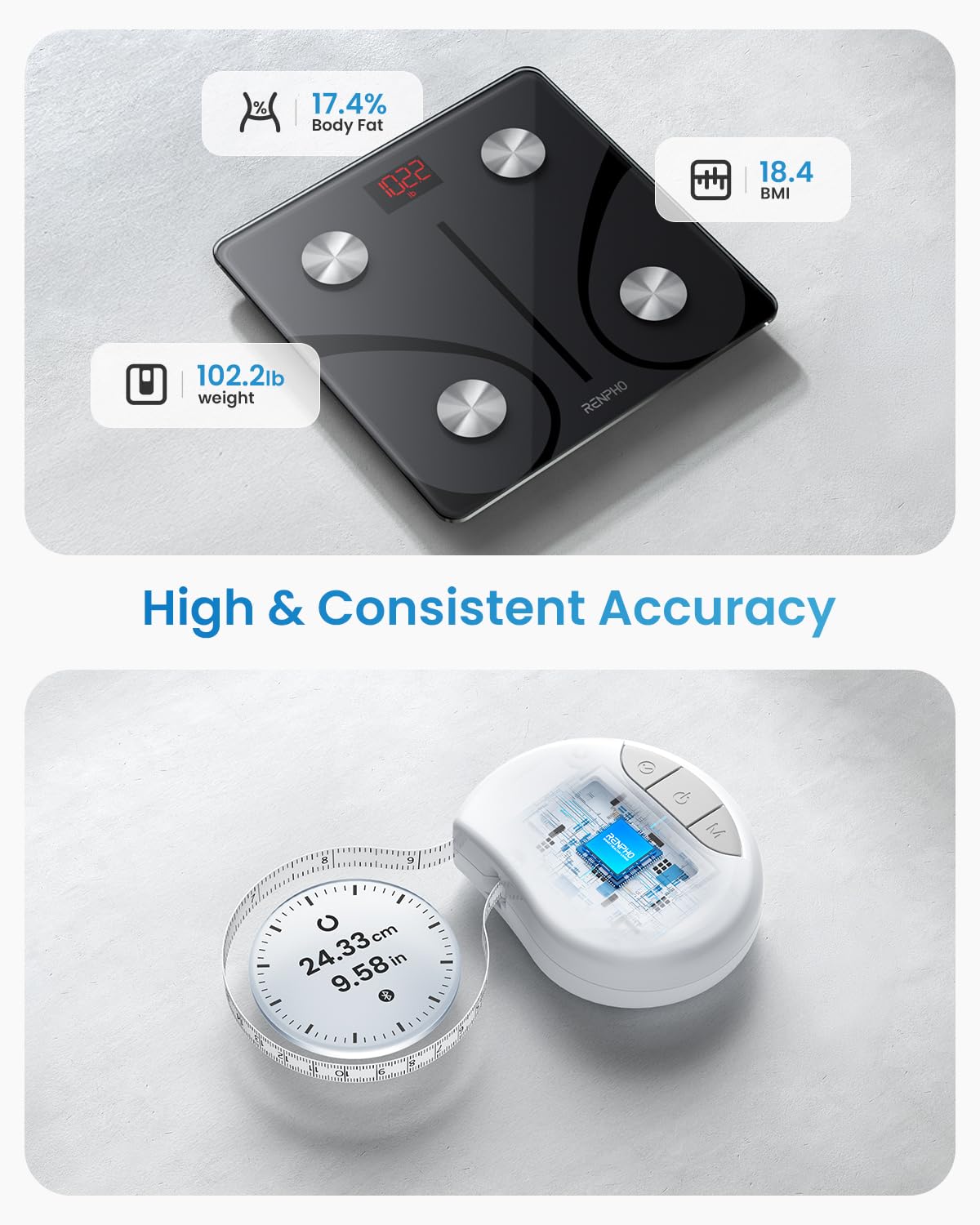 Smart Scale for Body Weight, BMI & Body Fat, 13 Metrics, Elis 1