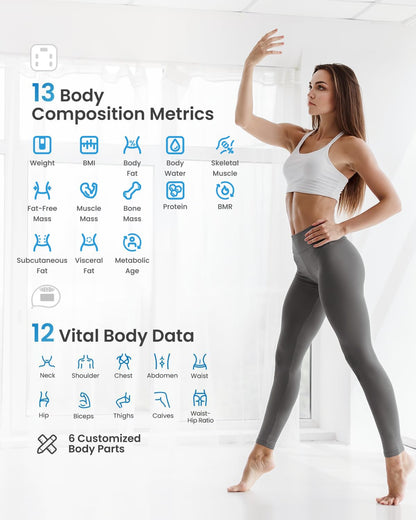 Smart Scale for Body Weight, BMI & Body Fat, 13 Metrics, Elis 1