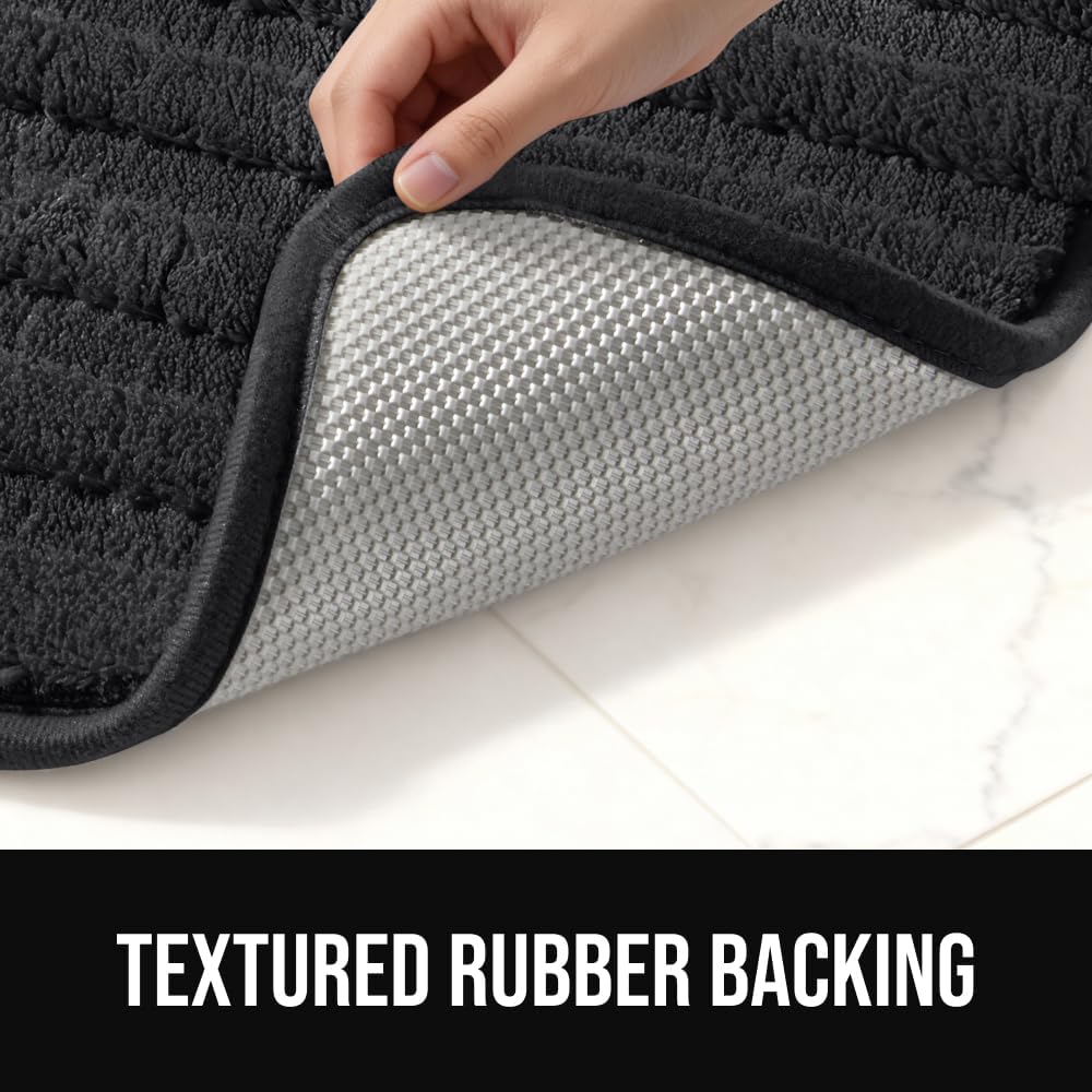 Memory Foam Bathroom Rugs, Absorbent Bath Mat, 24x16 Beige