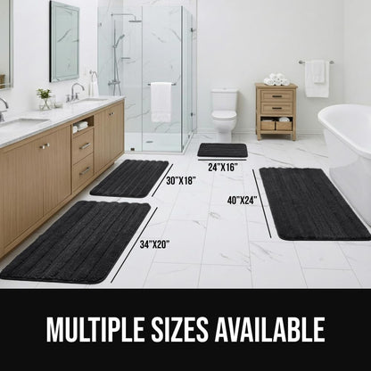Memory Foam Bathroom Rugs, Absorbent Bath Mat, 24x16 Beige