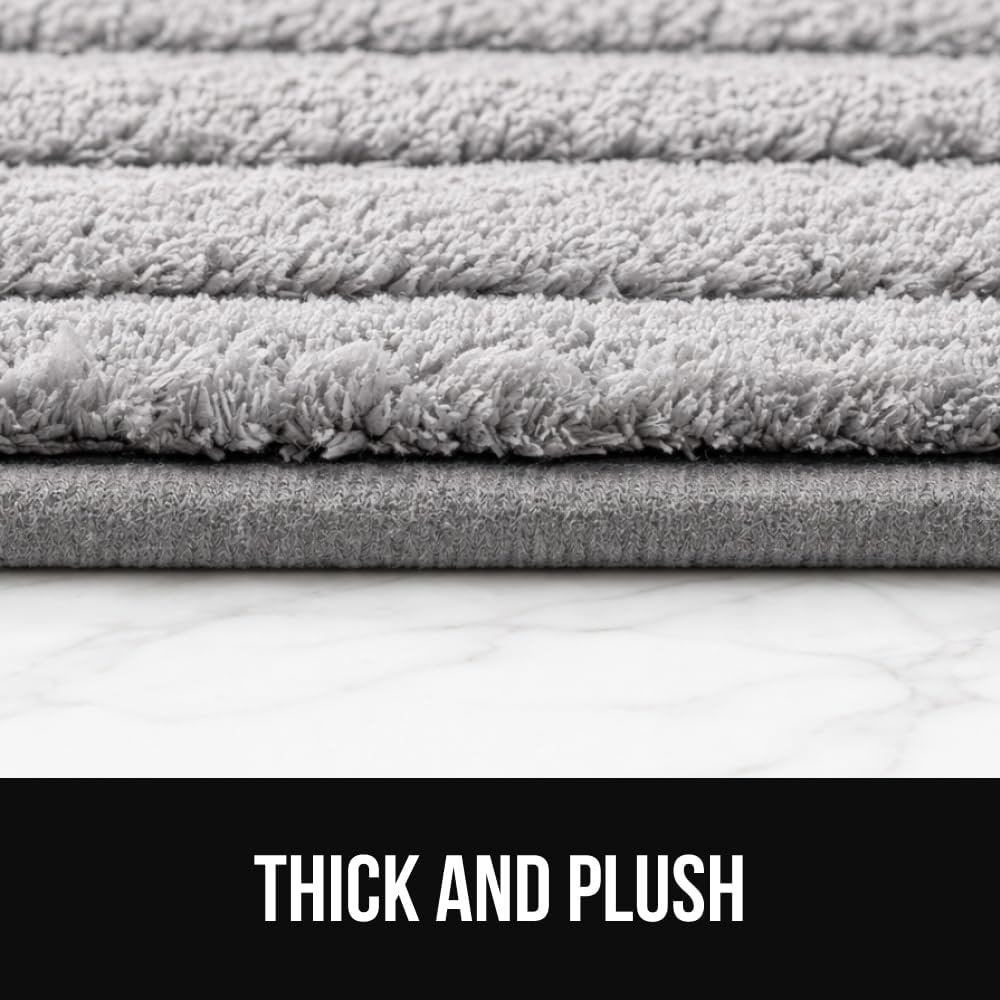 Memory Foam Bathroom Rugs, Absorbent Bath Mat, 24x16 Beige