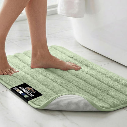Memory Foam Bathroom Rugs, Absorbent Bath Mat, 24x16 Beige