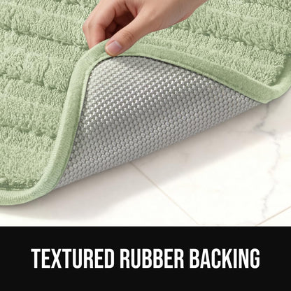 Memory Foam Bathroom Rugs, Absorbent Bath Mat, 24x16 Beige