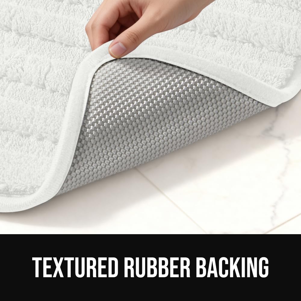 Memory Foam Bathroom Rugs, Absorbent Bath Mat, 24x16 Beige