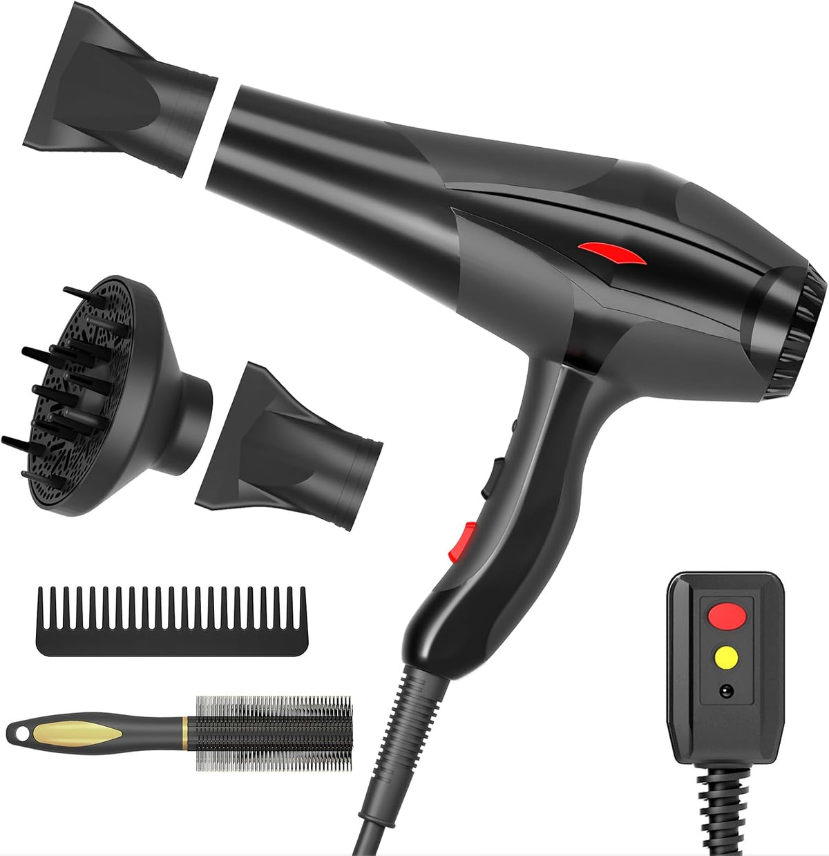 Hair Dryer Professional Ionic Salon Hair Dryer 2400W Powerful Fast-Drying Blue Light Ionic Hair Dryers with Diffuser, AC Motor Constant Temperature Quiet Ion Dryers for Women Men