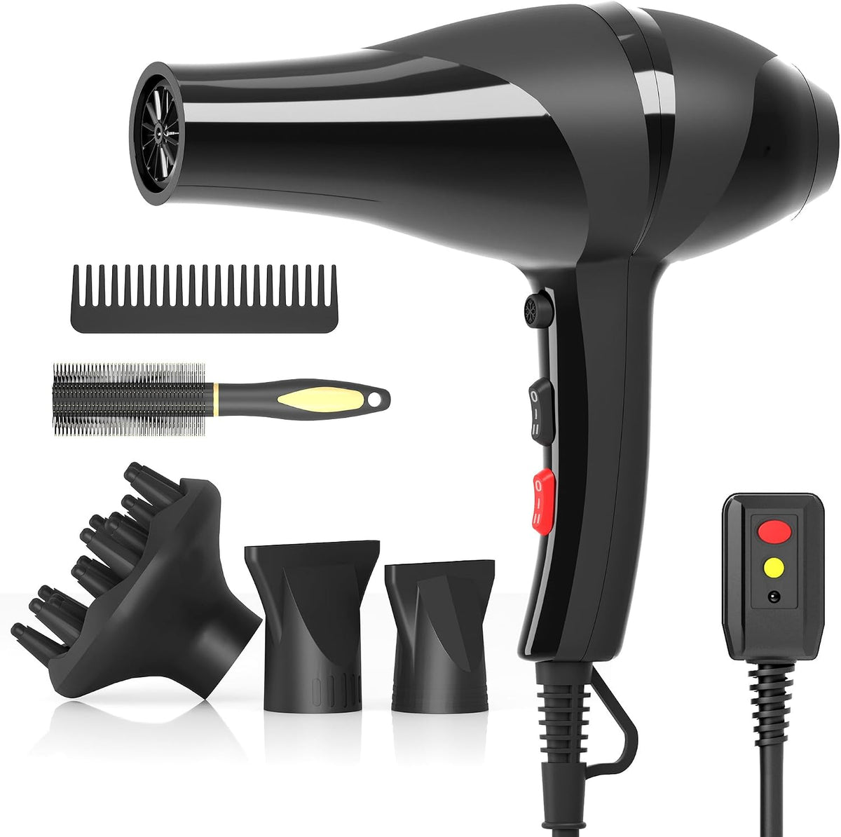 Hair Dryer Professional Ionic Salon Hair Dryer 2400W Powerful Fast-Drying Blue Light Ionic Hair Dryers with Diffuser, AC Motor Constant Temperature Quiet Ion Dryers for Women Men