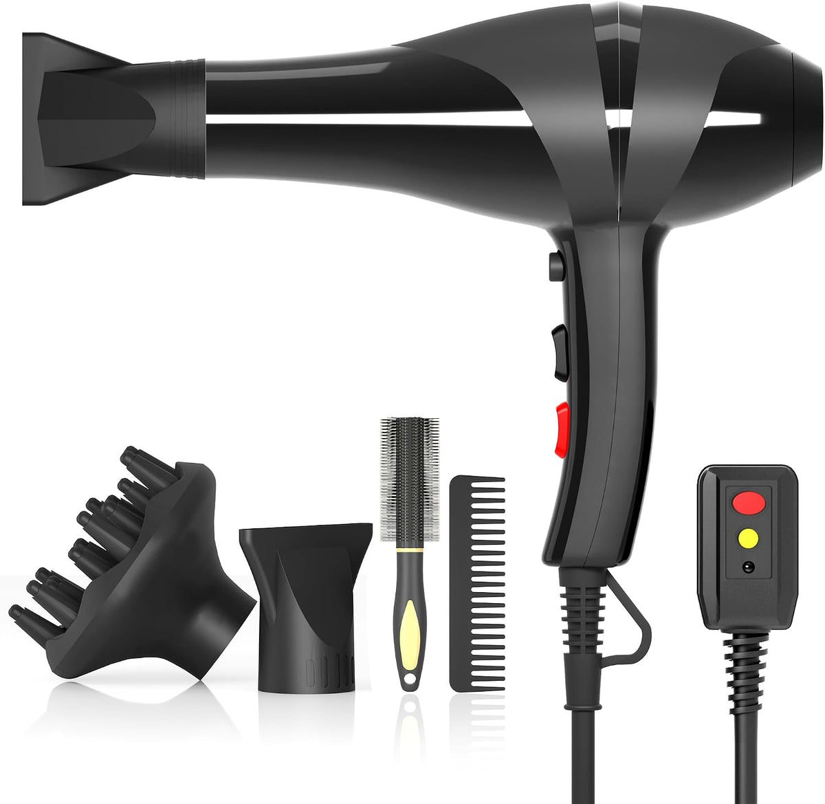 Hair Dryer Professional Ionic Salon Hair Dryer 2400W Powerful Fast-Drying Blue Light Ionic Hair Dryers with Diffuser, AC Motor Constant Temperature Quiet Ion Dryers for Women Men