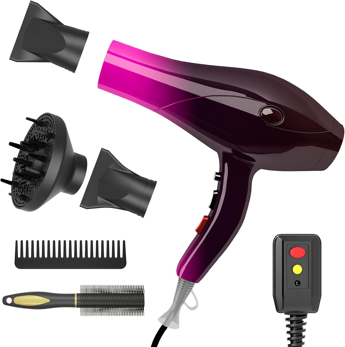 Hair Dryer Professional Ionic Salon Hair Dryer 2400W Powerful Fast-Drying Blue Light Ionic Hair Dryers with Diffuser, AC Motor Constant Temperature Quiet Ion Dryers for Women Men