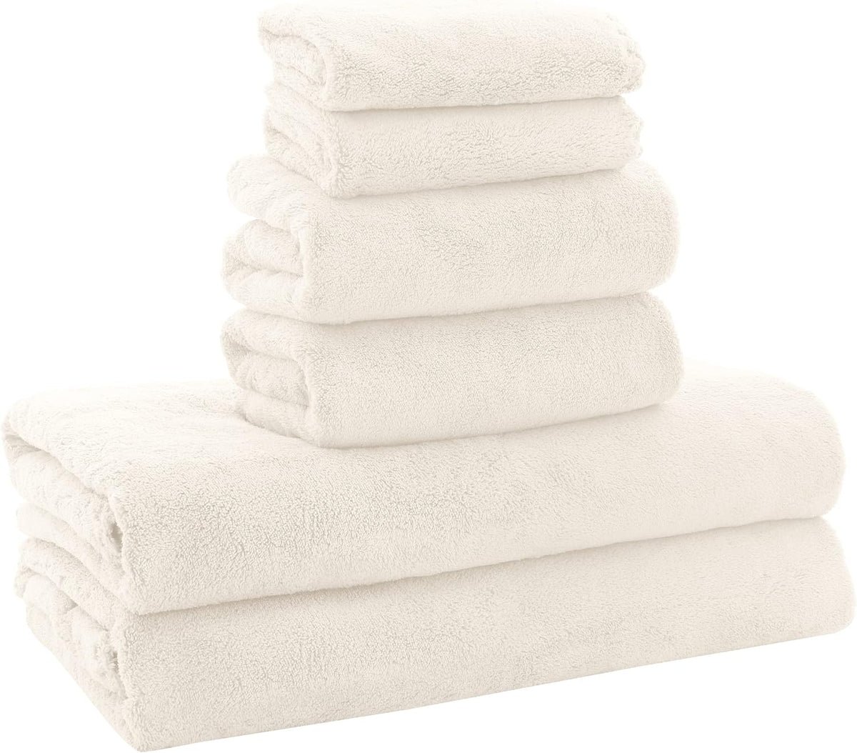Ultra Soft Microfiber Coral Velvet Towel Set - Quick Drying, 2 Bath Towels, 2 Hand Towels, 2 Washcloths - Burgundy, 6 Pcs