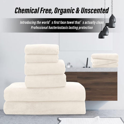 Ultra Soft Microfiber Coral Velvet Towel Set - Quick Drying, 2 Bath Towels, 2 Hand Towels, 2 Washcloths - Burgundy, 6 Pcs