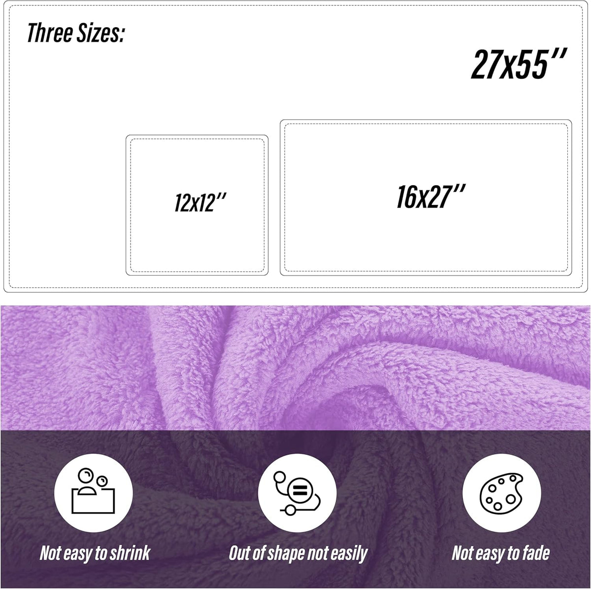 Ultra Soft Microfiber Coral Velvet Towel Set - Quick Drying, 2 Bath Towels, 2 Hand Towels, 2 Washcloths - Burgundy, 6 Pcs