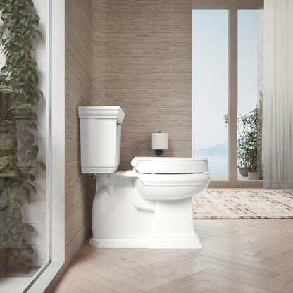 25876-0 Hyten 3" Height, Elevated Soft Close Round Toilet Seat, Contoured Seat with Grip-Tight Bumpers, Quick-Attach Hardware, White