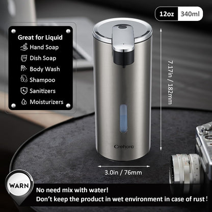 Automatic Liquid Soap Dispenser Touchless, Stainless Steel,12oz/340ml