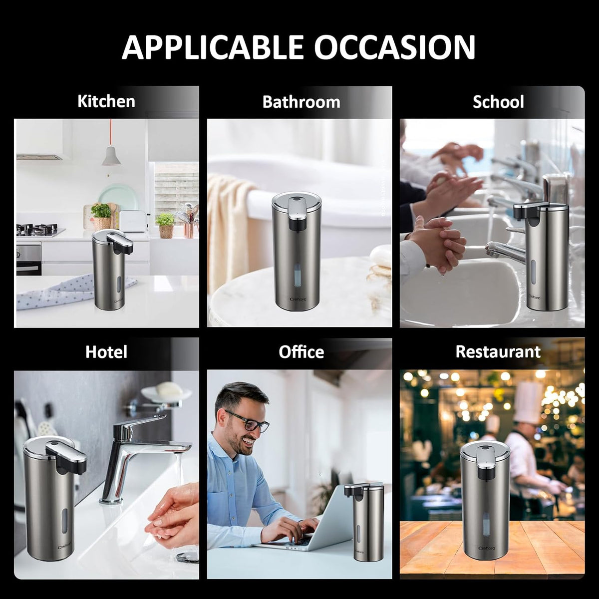 Automatic Liquid Soap Dispenser Touchless, Stainless Steel,12oz/340ml
