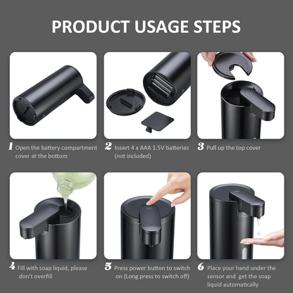 Automatic Liquid Soap Dispenser Touchless, Stainless Steel,12oz/340ml