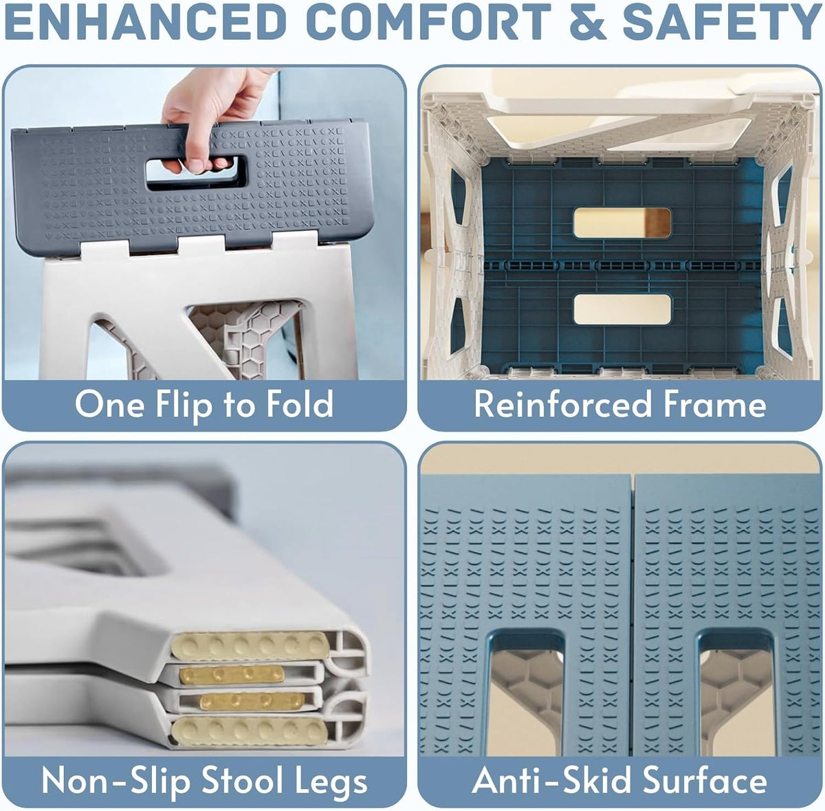 Folding Shower Chair for Inside Shower | Safety Anti-Slip & Waterproof Foldable Shower Seat 330lbs | Small Portable Travel Shower Stool Bath Seat Bench for Elderly, Disabled & Injured