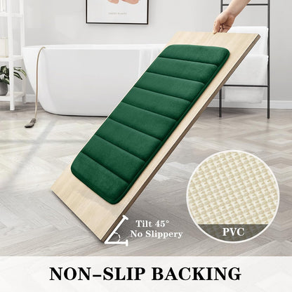 Black Memory Foam Bathroom Rug Set 3 Piece, Non Slip Extra Soft Absorbent Washable & Dry Toilet Bath Mat Sets