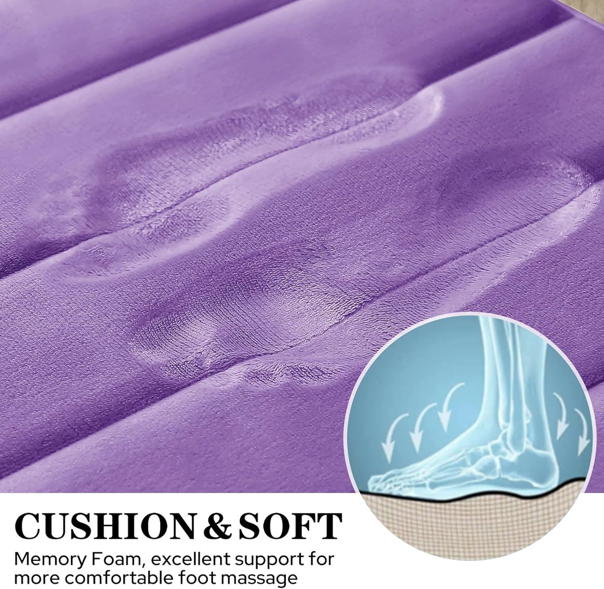 Black Memory Foam Bathroom Rug Set 3 Piece, Non Slip Extra Soft Absorbent Washable & Dry Toilet Bath Mat Sets