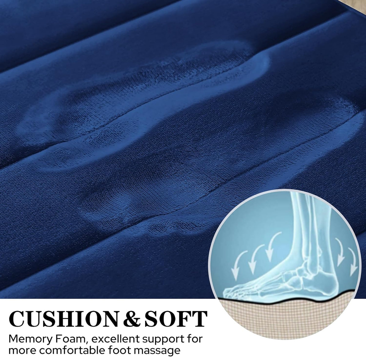 Black Memory Foam Bathroom Rug Set 3 Piece, Non Slip Extra Soft Absorbent Washable & Dry Toilet Bath Mat Sets