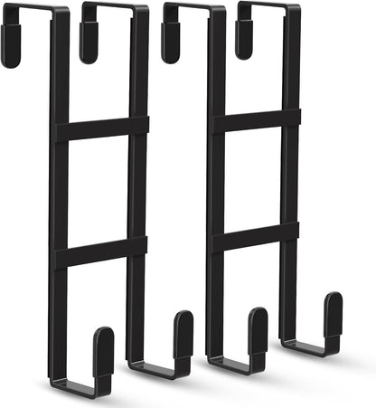 Over The Door Hooks, 2 Packs Double Sided-Hanger Fits Door 1-7/8"White