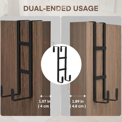 Over The Door Hooks, 2 Packs Double Sided-Hanger Fits Door 1-7/8"White