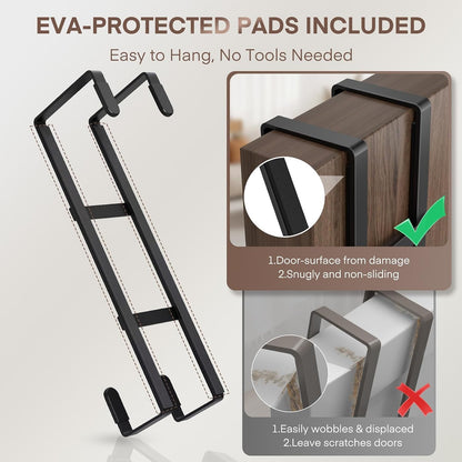 Over The Door Hooks, 2 Packs Double Sided-Hanger Fits Door 1-7/8"White