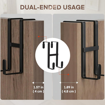 Over The Door Hooks, 2 Packs Double Sided-Hanger Fits Door 1-7/8"White