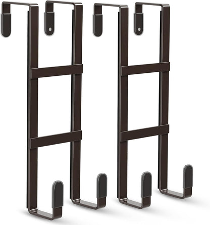 Over The Door Hooks, 2 Packs Double Sided-Hanger Fits Door 1-7/8"White