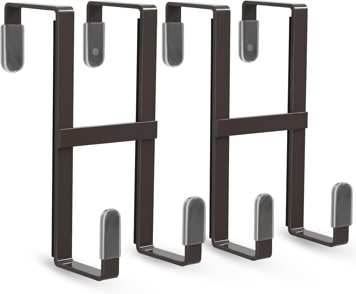 Over The Door Hooks, 2 Packs Double Sided-Hanger Fits Door 1-7/8"White