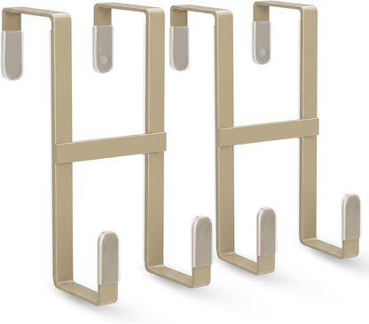 Over The Door Hooks, 2 Packs Double Sided-Hanger Fits Door 1-7/8"White