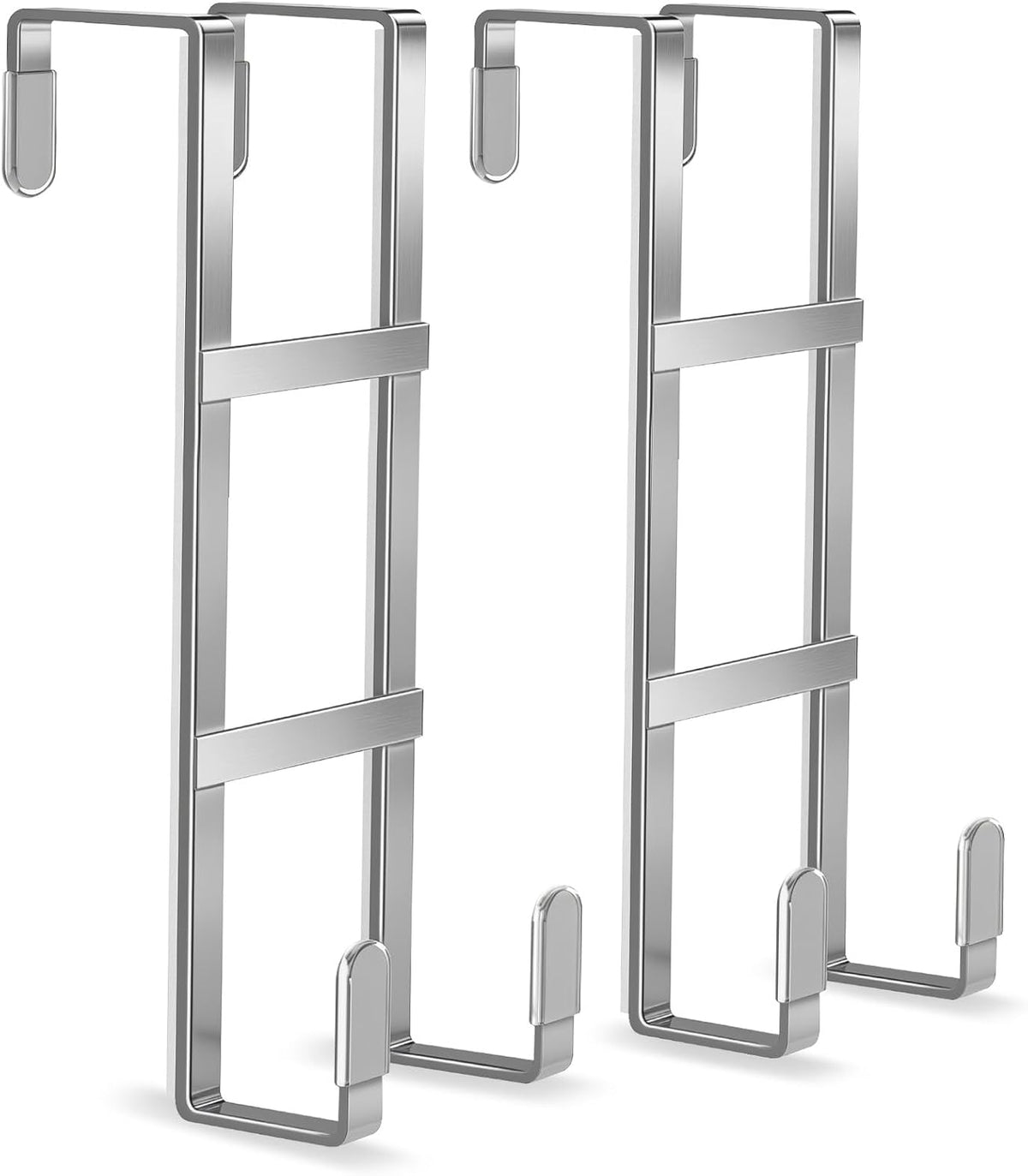 Over The Door Hooks, 2 Packs Double Sided-Hanger Fits Door 1-7/8"White