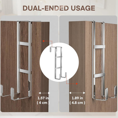 Over The Door Hooks, 2 Packs Double Sided-Hanger Fits Door 1-7/8"White