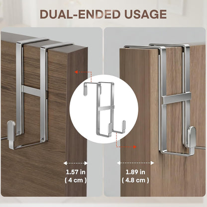 Over The Door Hooks, 2 Packs Double Sided-Hanger Fits Door 1-7/8"White
